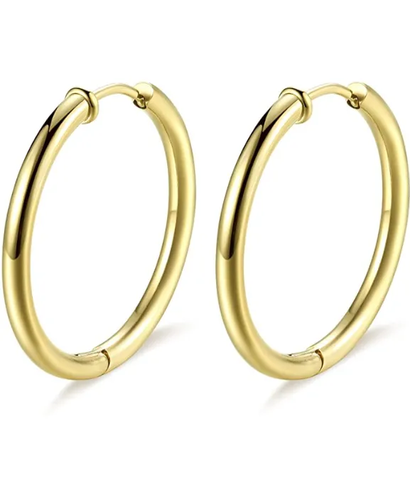 Orecchini dorati color oro a cerchio Sagapò SHEA04