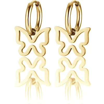 Orecchini farfalla dorati donna gioielli Luca Barra ok1137