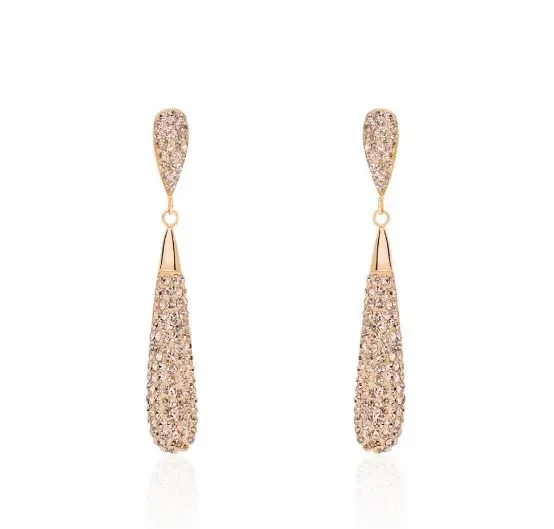 Orecchini pendenti Lady Phantasya Acciaio Rosato e Cristalli