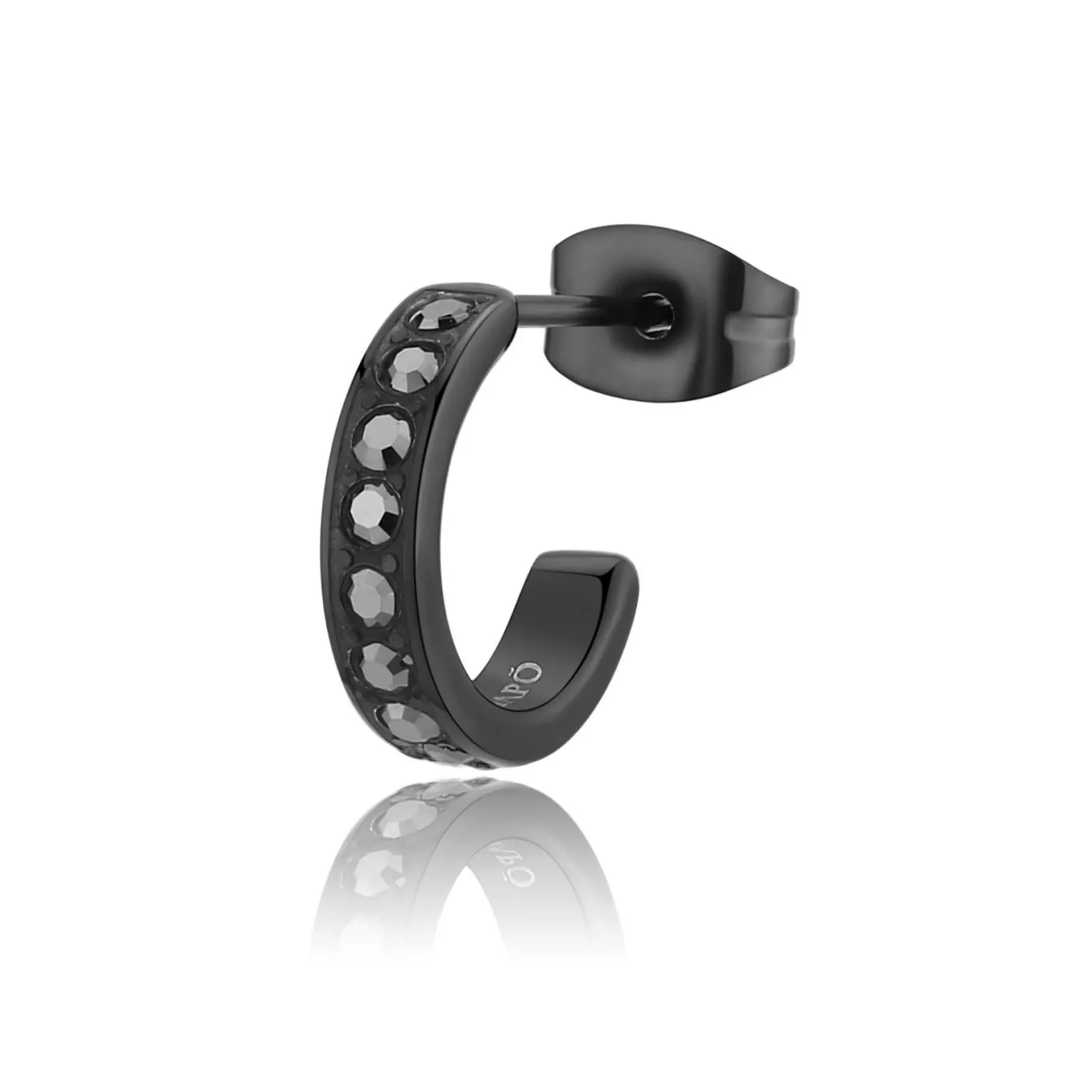 Orecchino Sagapò acciaio uomo con cristalli snp38