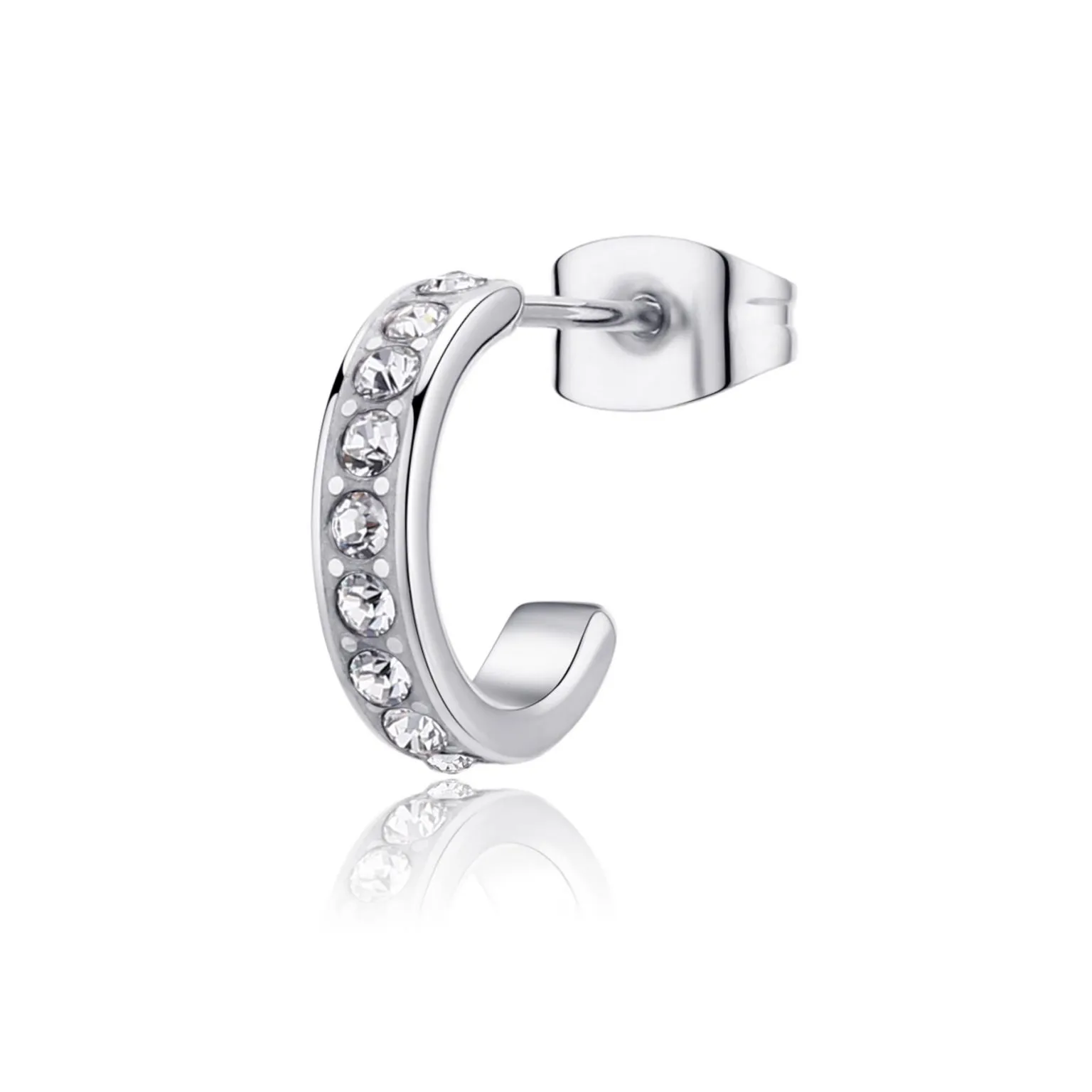 Orecchino uomo in acciaio con cristalli Sagapò snp35