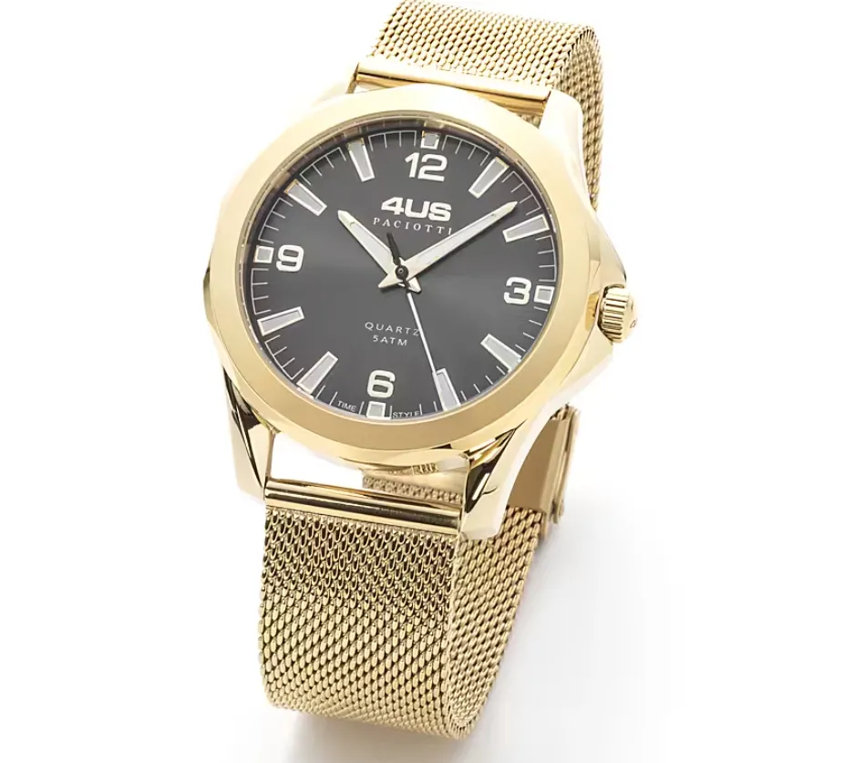 Orologio uomo acciaio Paciotti 4US T4LS334 maglia milano dorata