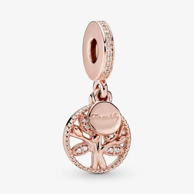 PANDORA-Charm pendente Albero della Famiglia Rose