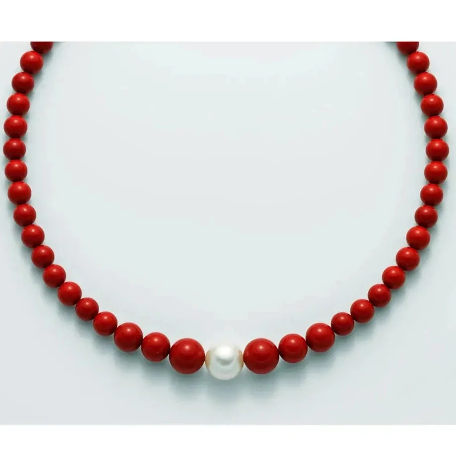 Collana in argento e corallo rosso degradè Terra e Mare PCL5321