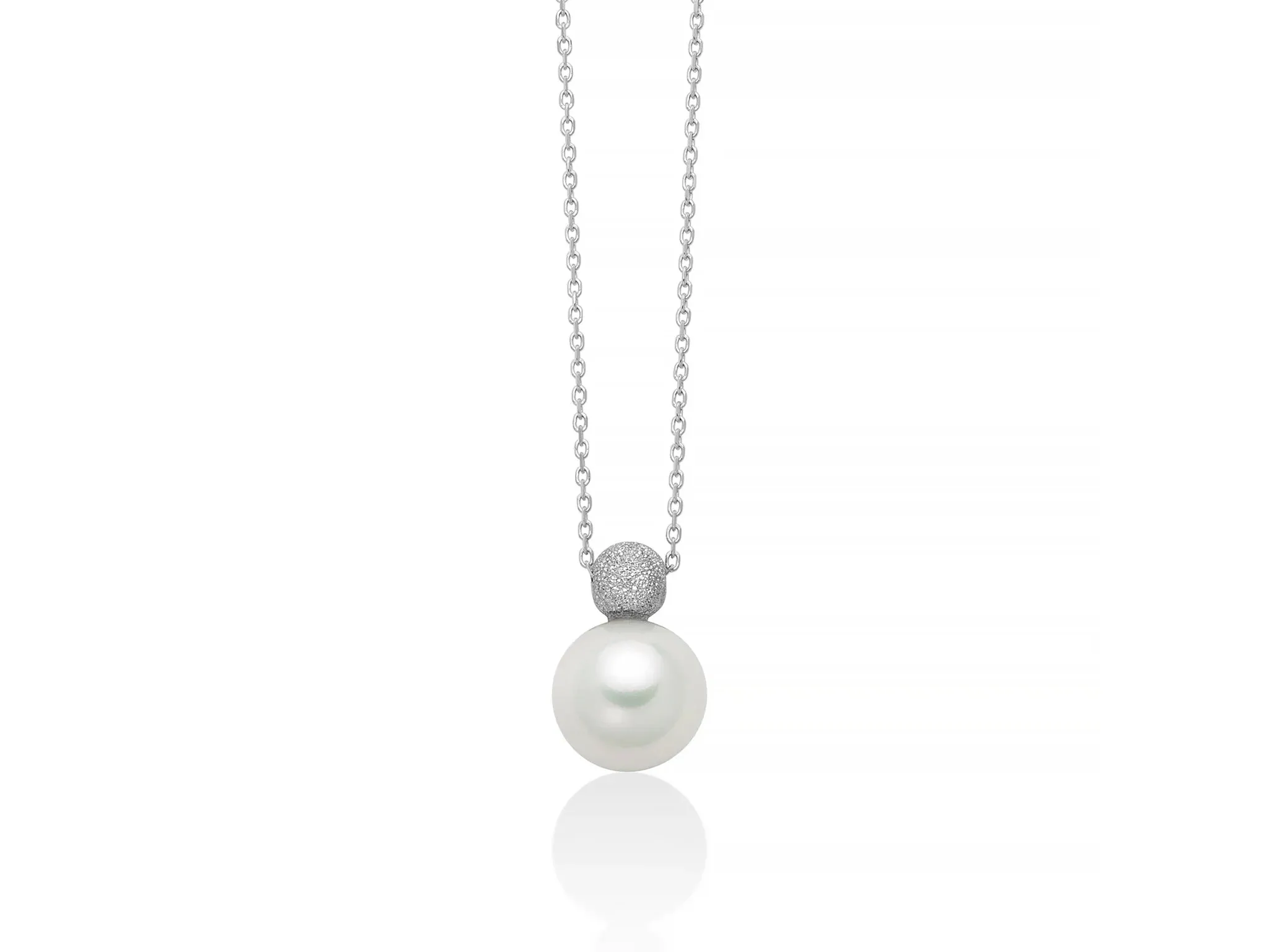 Miluna Collana Con Perla e Dettaglio In Oro Bianco