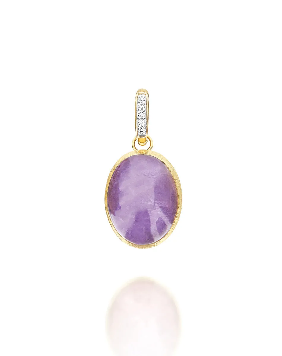 Charm Violetta "Boules" in oro e Lepidolite (Medio)