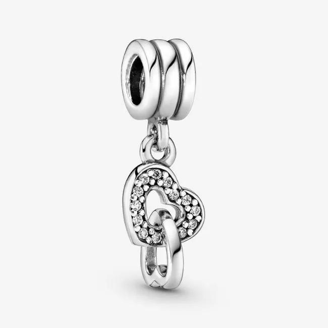 PANDORA-Charm pendente Cuori intrecciati