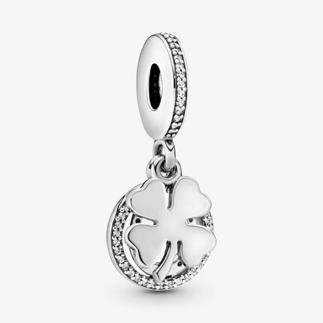 PANDORA-Charm pendente Quadrifoglio portafortuna
