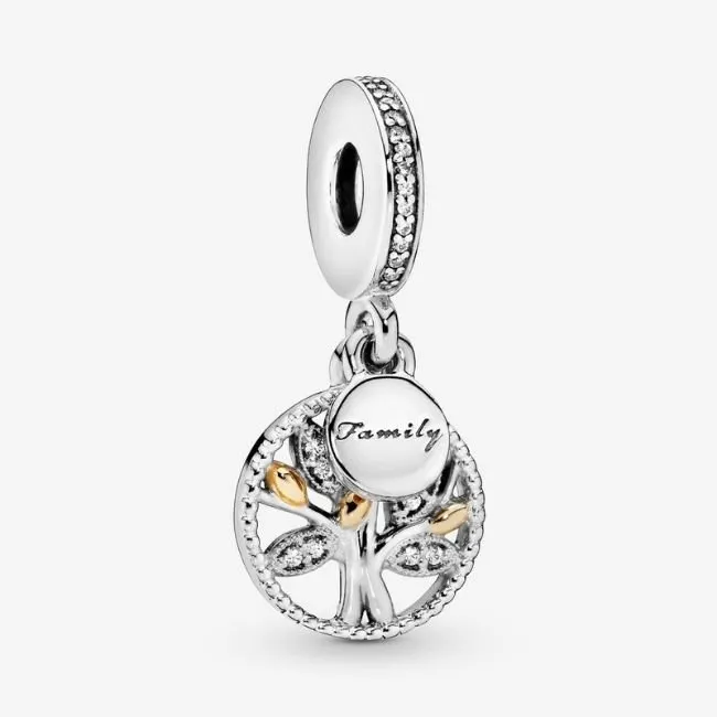 PANDORA-Charm pendente albero della famiglia scintillante