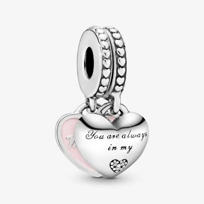 PANDORA-Charm pendente cuori mamma e figlia