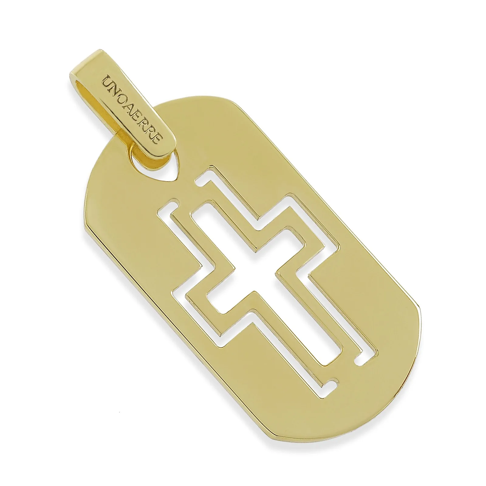 Pendente con targhetta e croce Unoaerre bronzo 2540