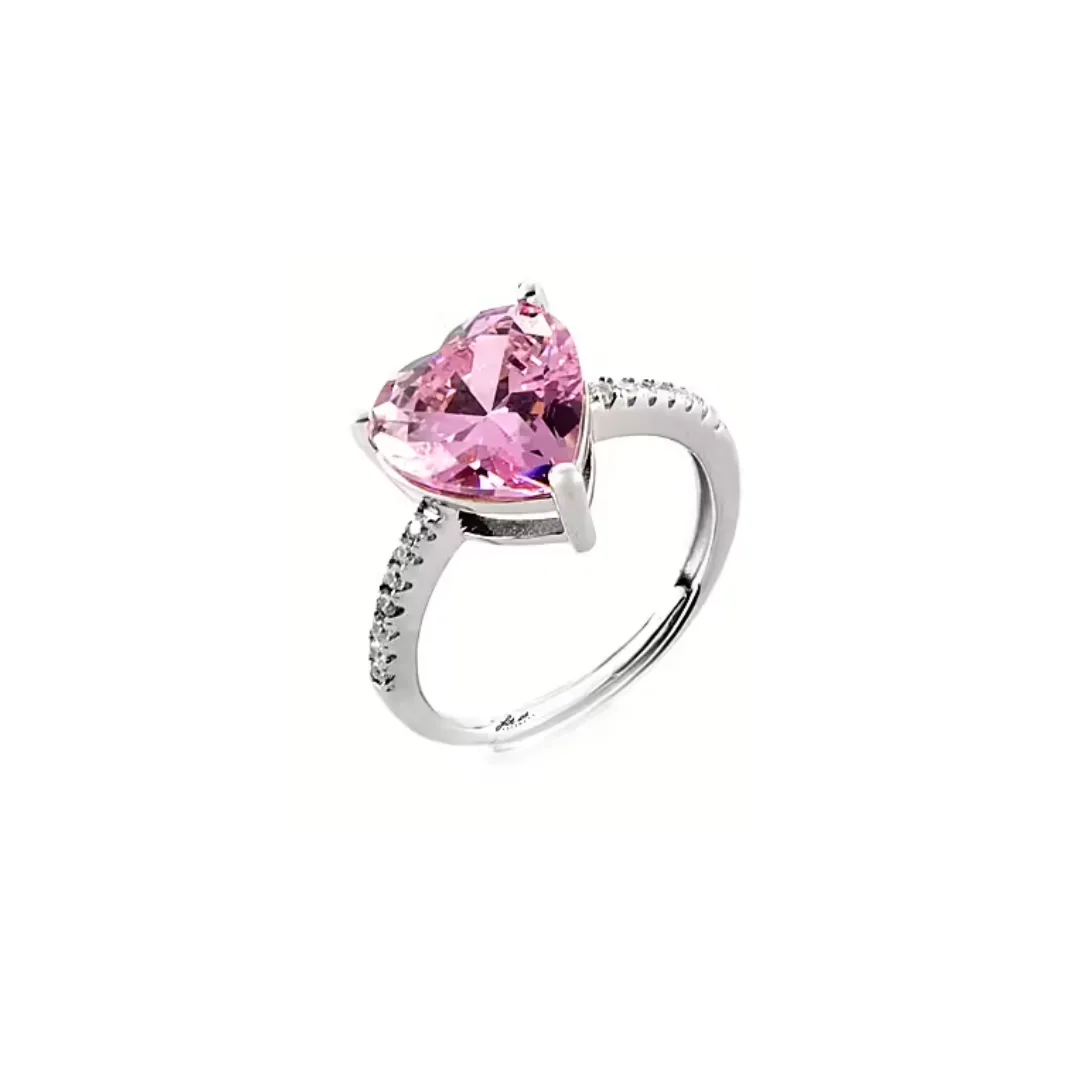 Anello Cuore con Zirconi Rosa in Argento 925 – 4US Cesare Paciotti 4UAN6076W