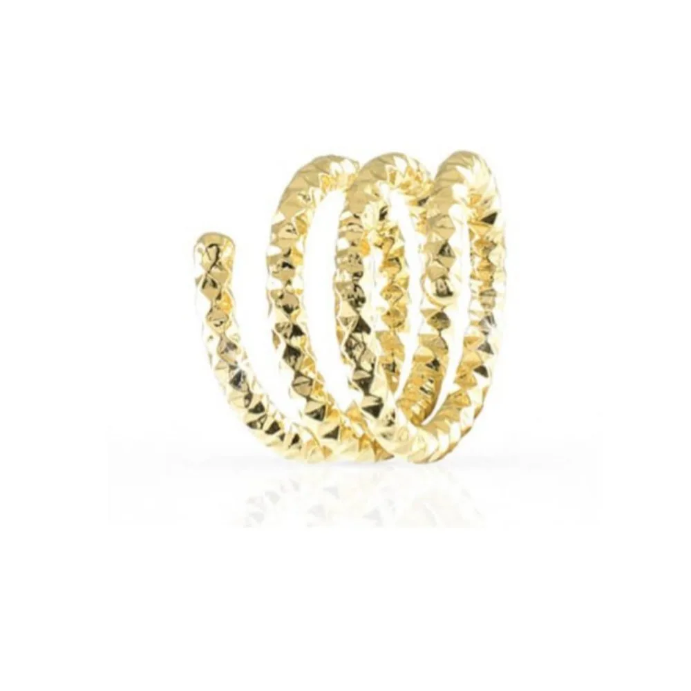 Anello Unoaerre con forma a spirale in bronzo dorato da donna 0922