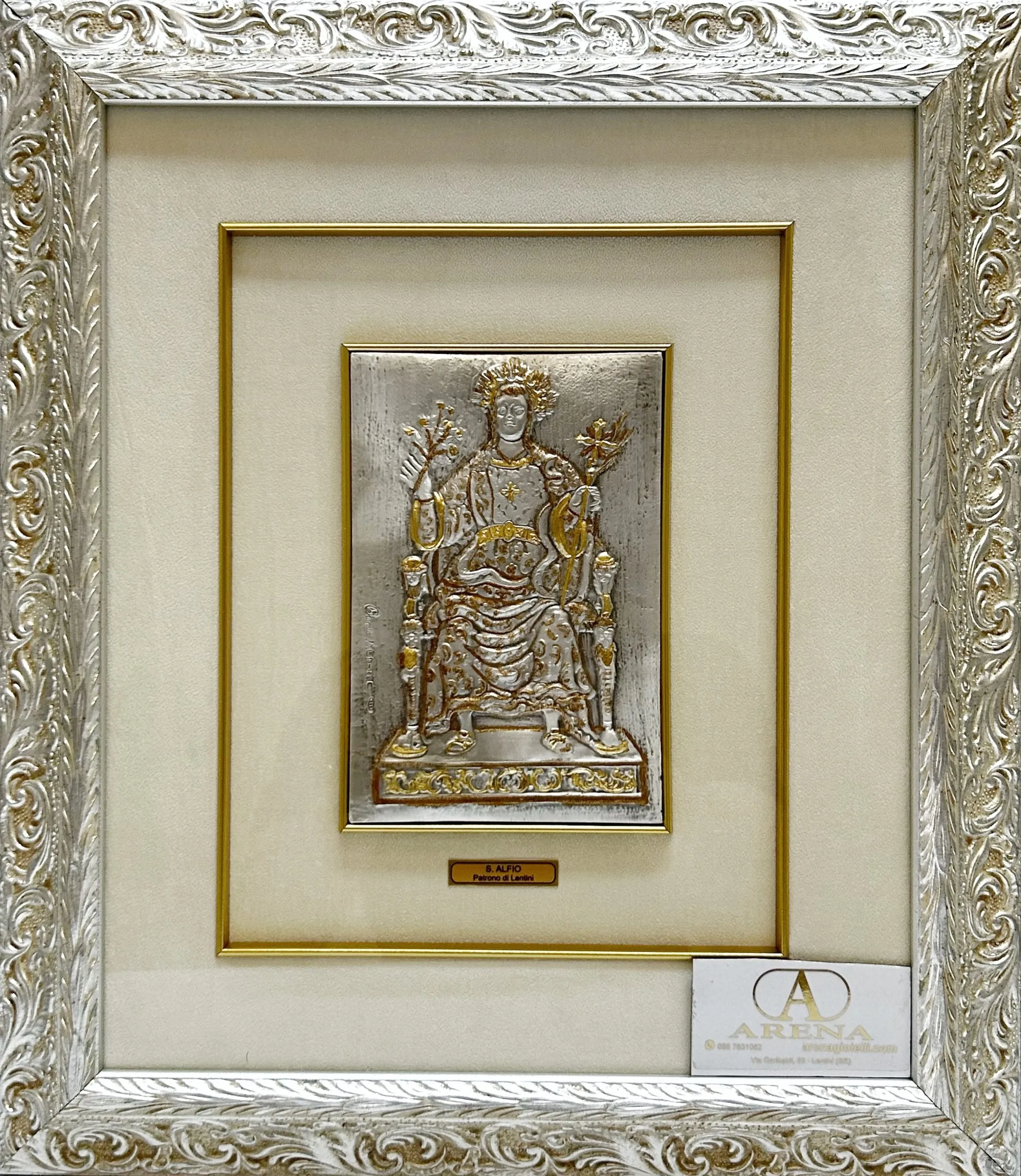 Quadro Sant' Alfio 38x44 cm Cornice Classica colore argento