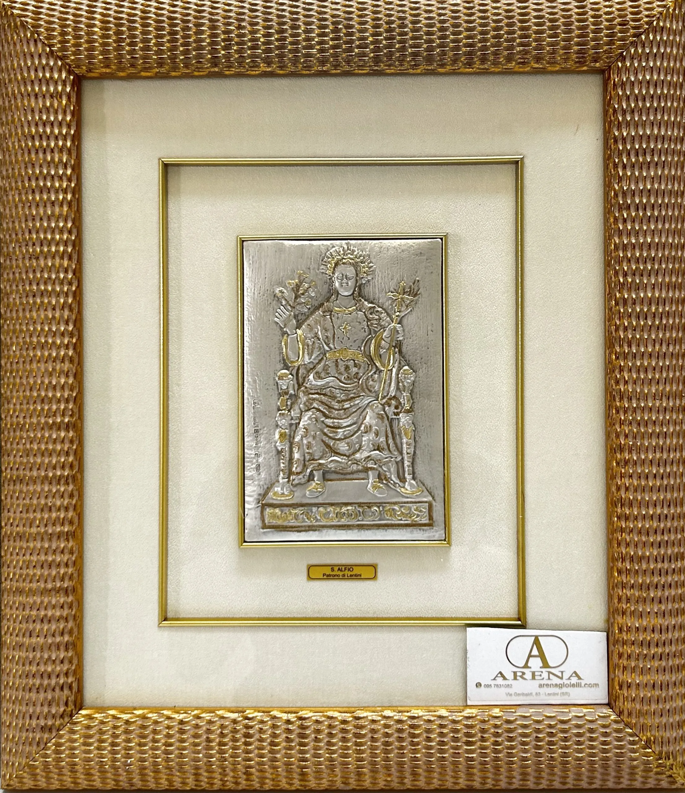 Quadro Sant' Alfio 38x44 cm Cornice Intreccio colore oro