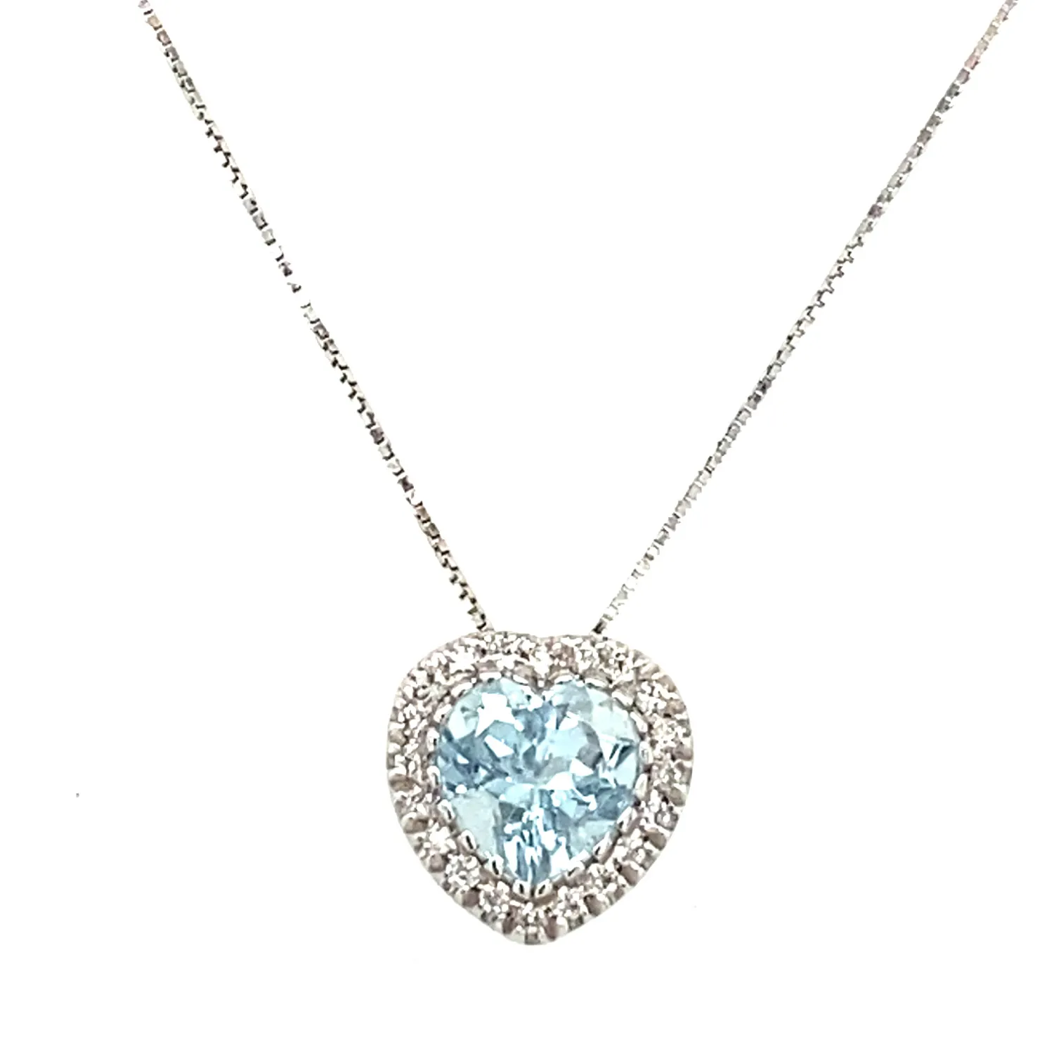 Girocollo con acquamarina taglio cuore e brillanti
