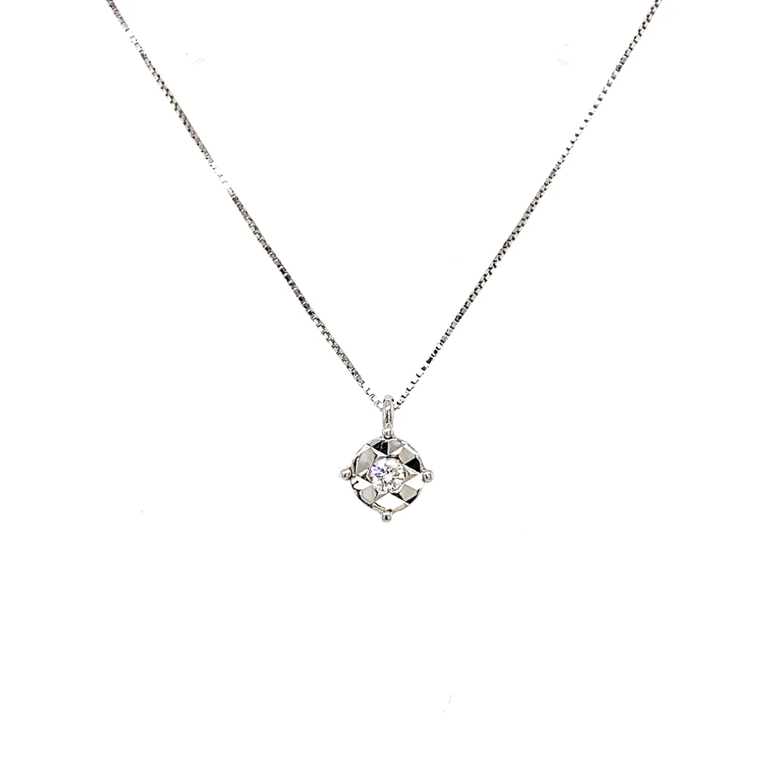 Girocollo solitario con brillante Momenti mis. 6