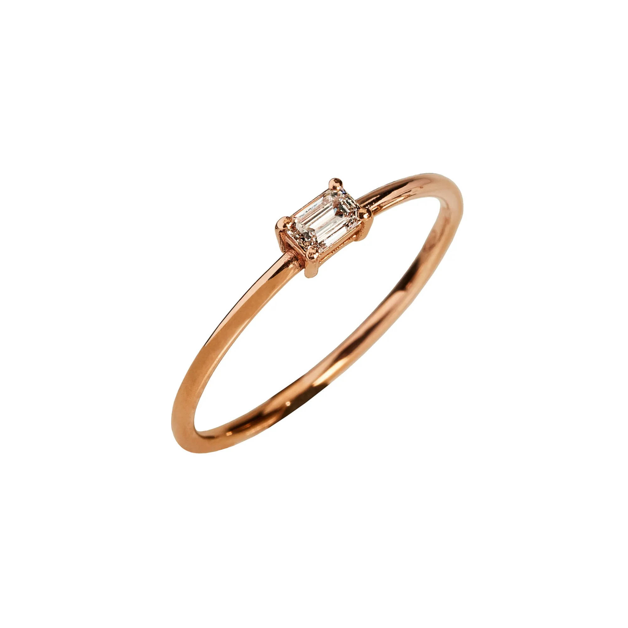 Marco Gerbella - Anello con diamante taglio smeraldo, ct. 0,20