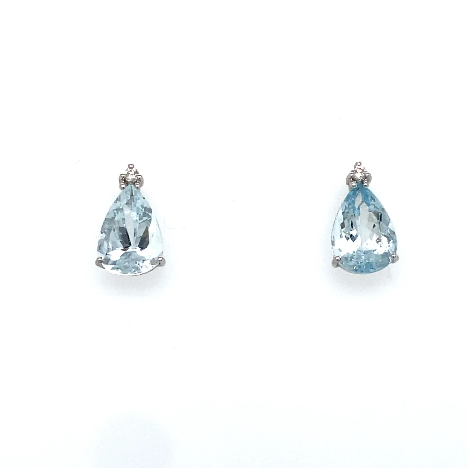 Orecchini con Acquamarina taglio goccia e brillanti mis. 2