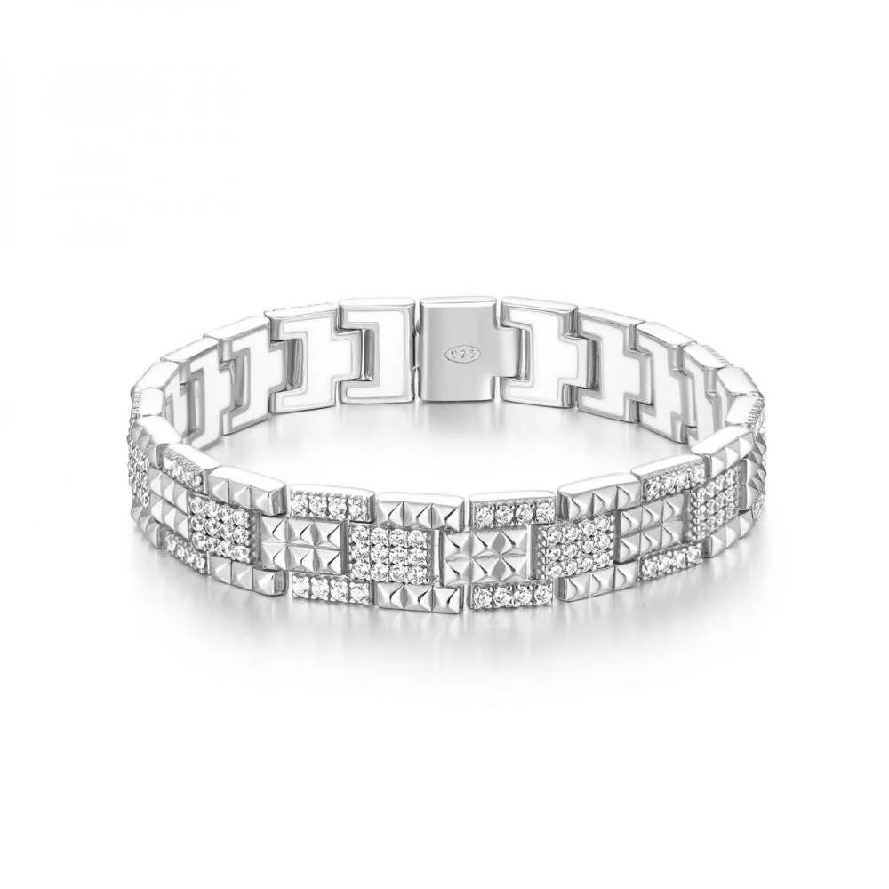Rosato Bracciale Snodato in Argento e Zirconi RZCU55