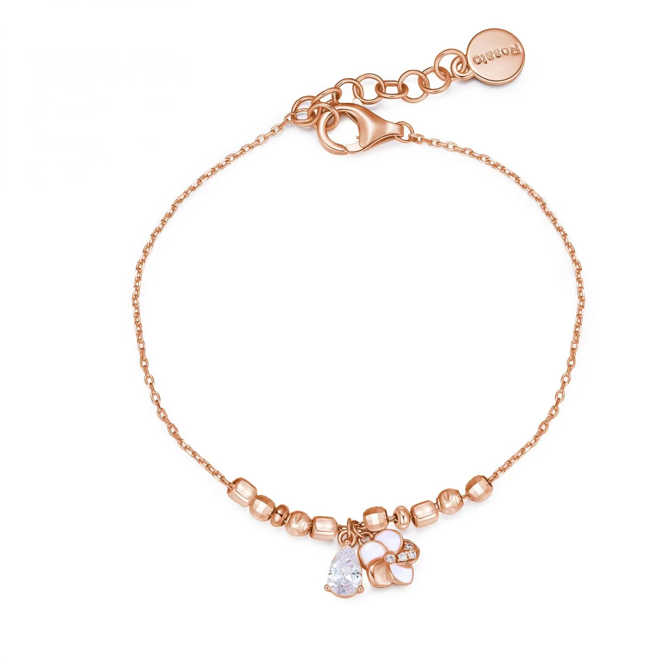 Rosato Bracciale con Fiore in Argento Rosé RZGA20