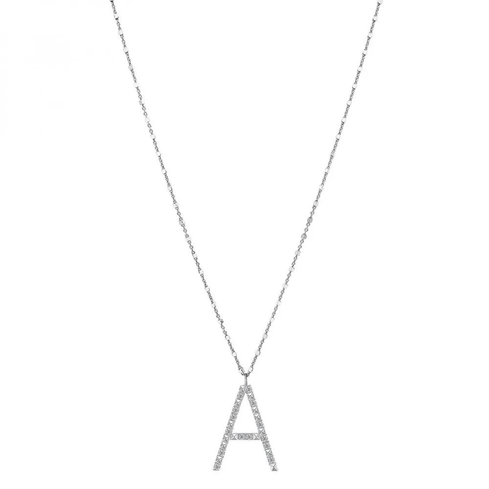 Rosato Collana iniziale in Argento e Zirconi RZCU0