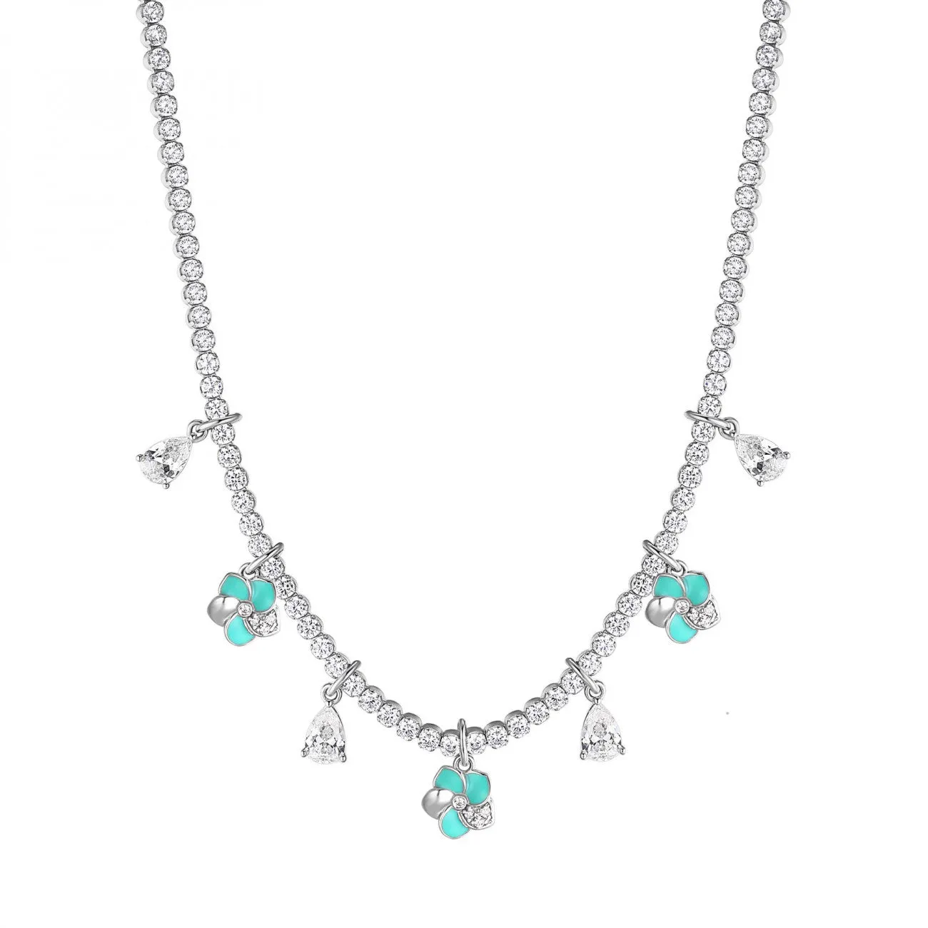 Rosato Collana Tennis con Pendenti Primavera RZGA05