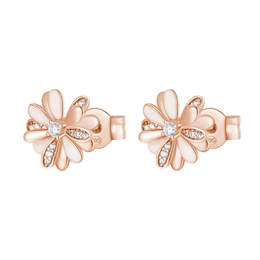 Rosato Orecchini Margherita con Smalto e Zirconi RZGA27