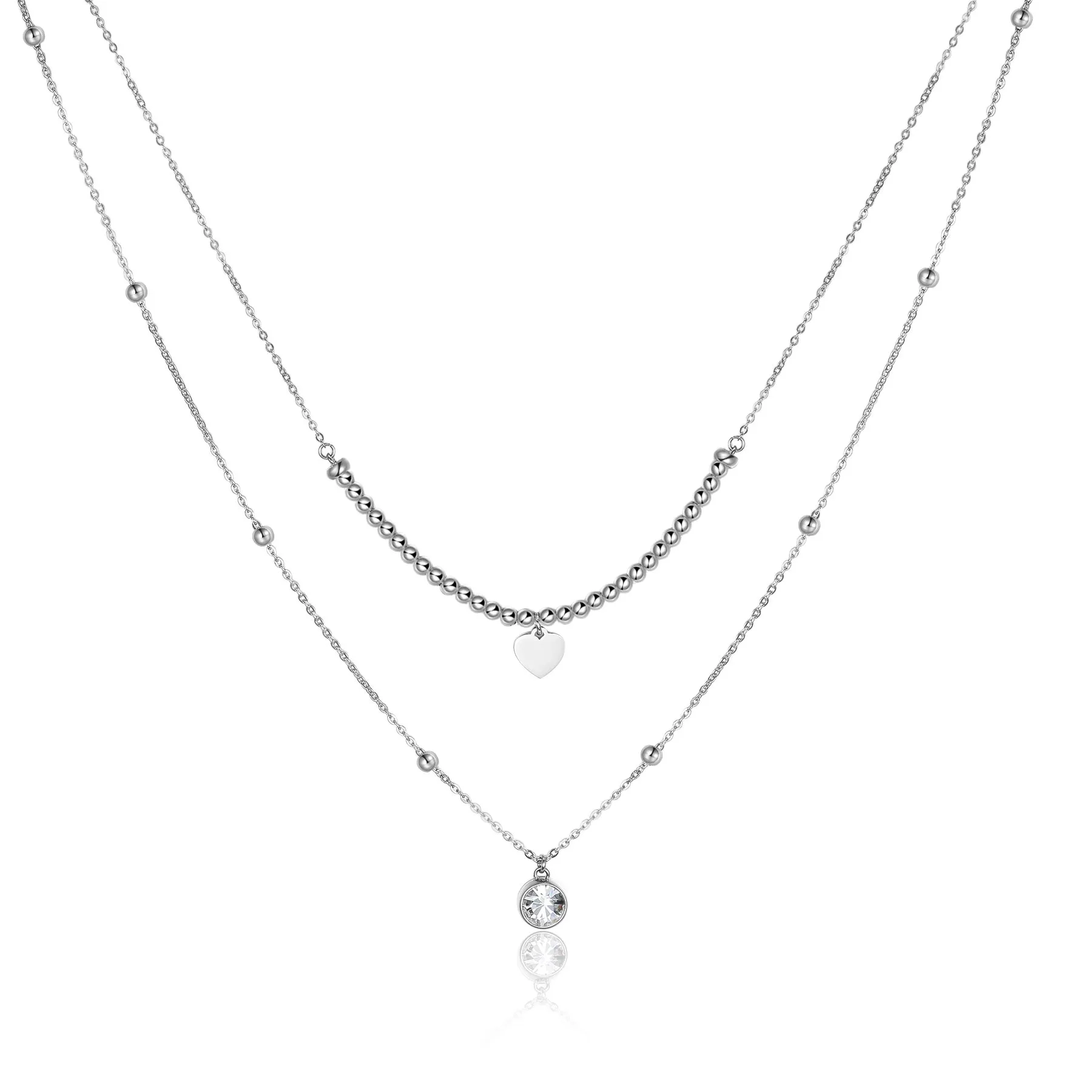 COLLANA SAGAPÒ AURORA IN ACCIAIO DOPPIO FILO CON PENDENTE - SAR04