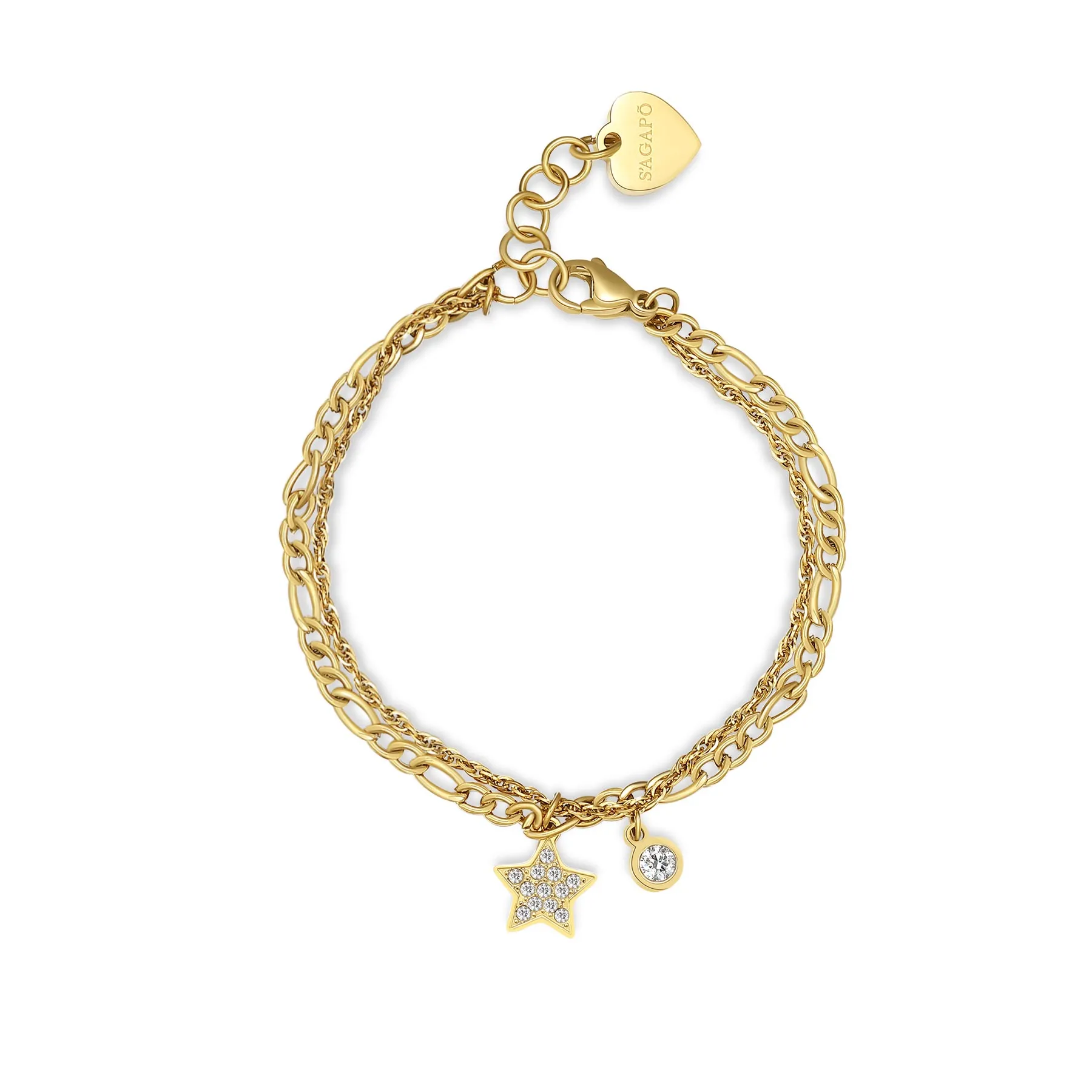 BRACCIALE SAGAPÒ AURORA PVD ORO CON CHARMS - SAR29