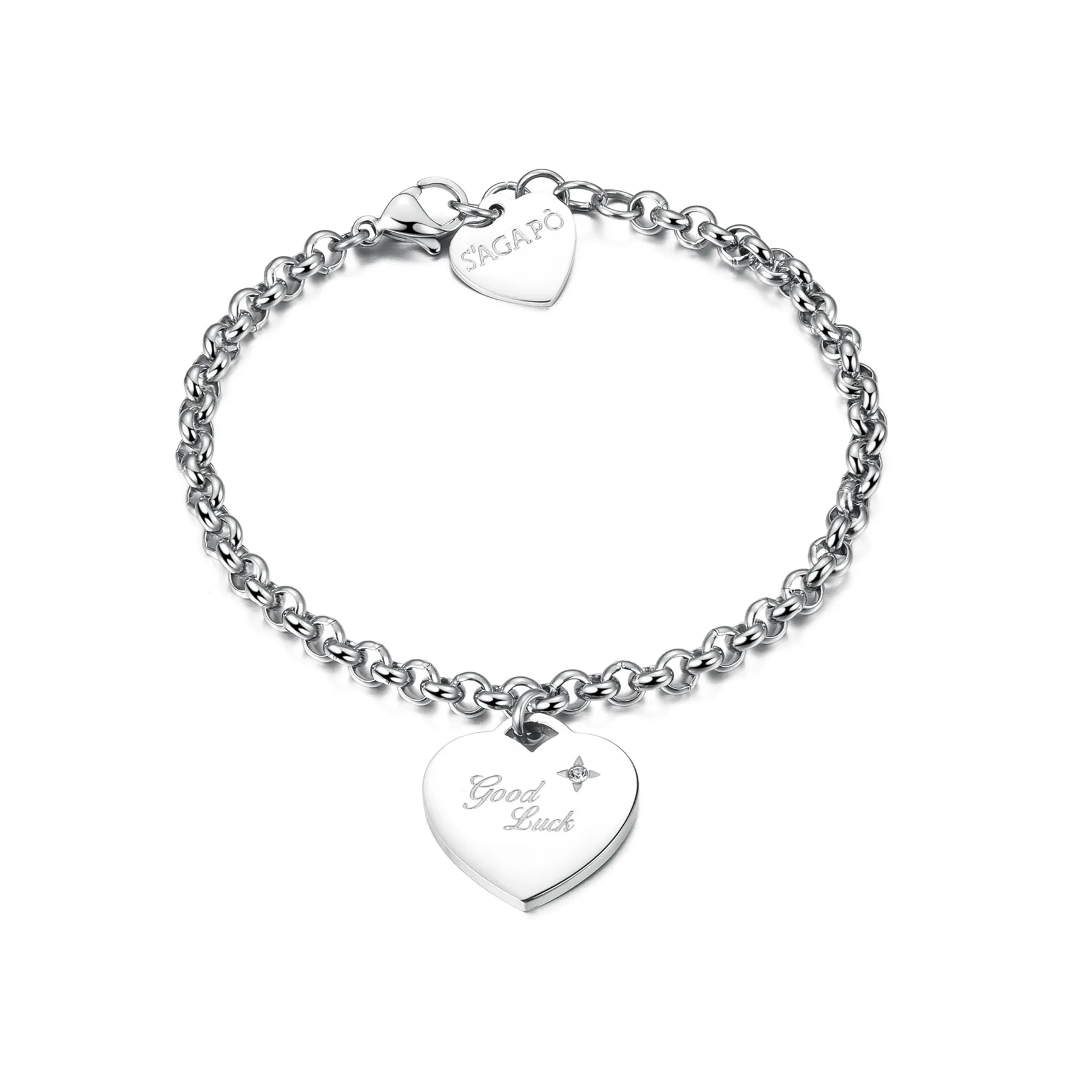 BRACCIALE SAGAPÒ BE MY ALWAYS ACCIAIO CUORE - SBM15