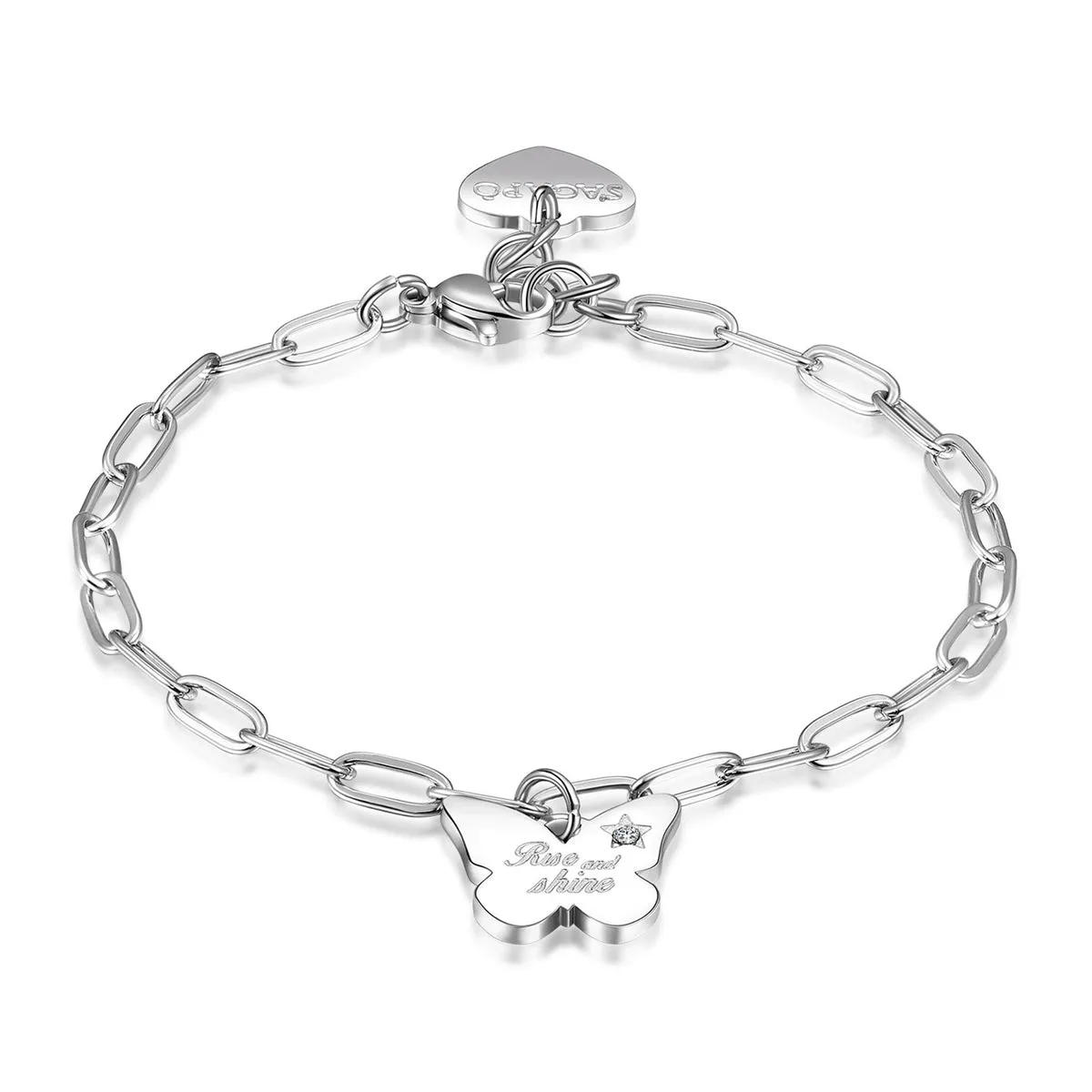 SBM54 Bracciale S'AGAPò Rise and Shine con Charm a forma di Farfalla