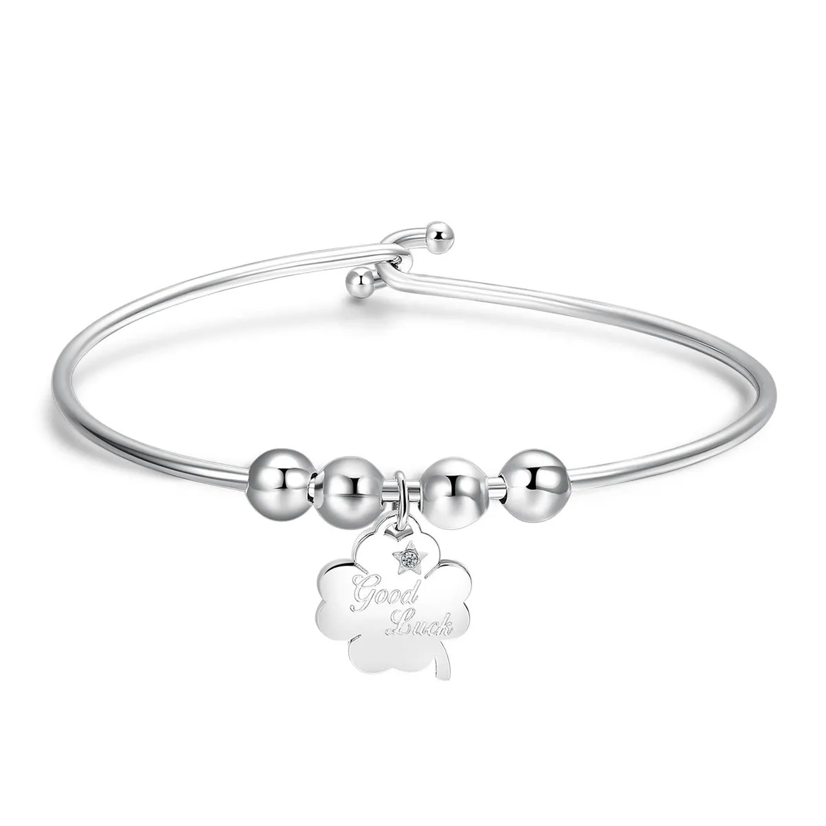 SBM61 Bracciale S'AGAPò Good Luck con Charm a forma di Quadrifoglio