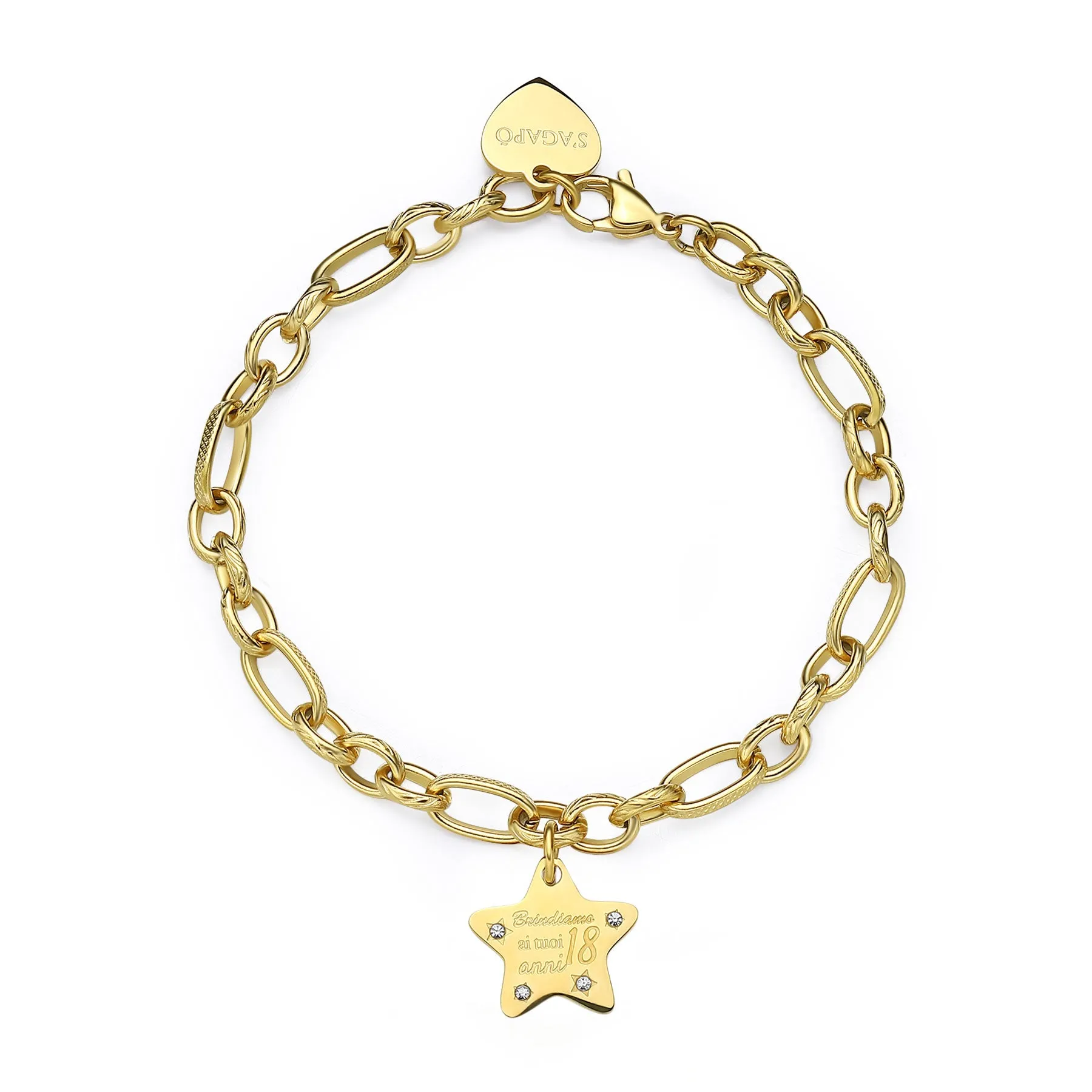BRACCIALE SAGAPÒ BE MY FAMILY PVD ORO STELLA - SBY025