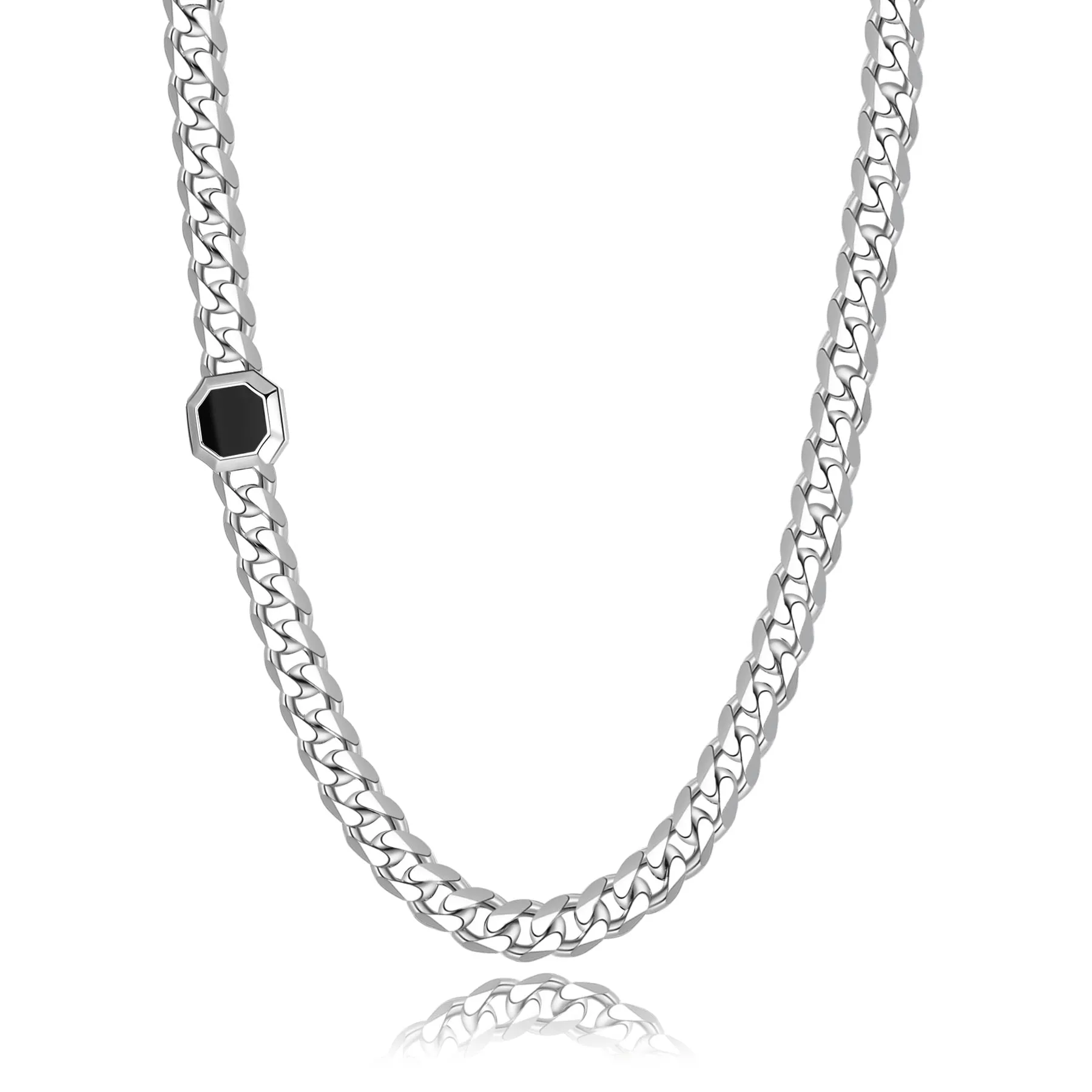 COLLANA SAGAPÒ CASTLE UOMO DETTAGLIO SMALTO NERO - SCA01