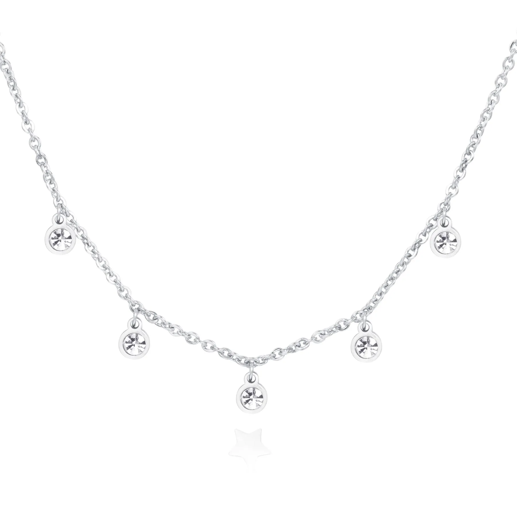 COLLANA SAGAPÒ LUCE IN ACCIAIO CON CRISTALLI PENDENTI - SCE01