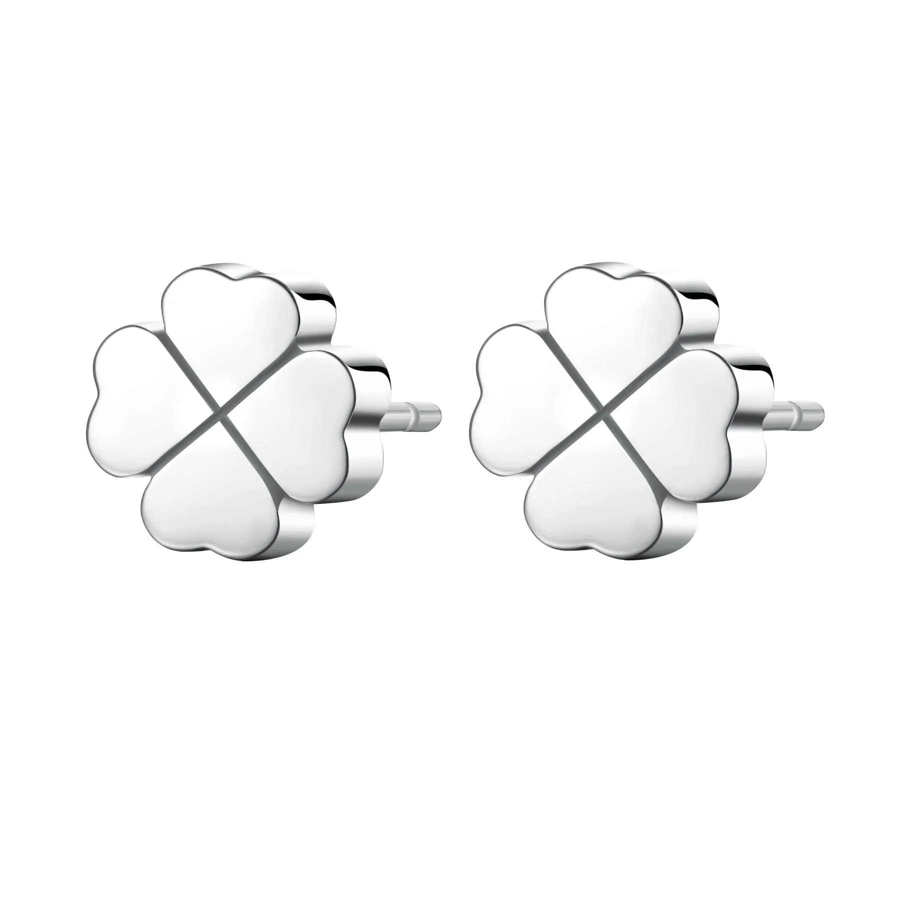 ORECCHINI SAGAPÒ CLICK LOBO IN ACCIAIO QUADRIFOGLIO - SCK64