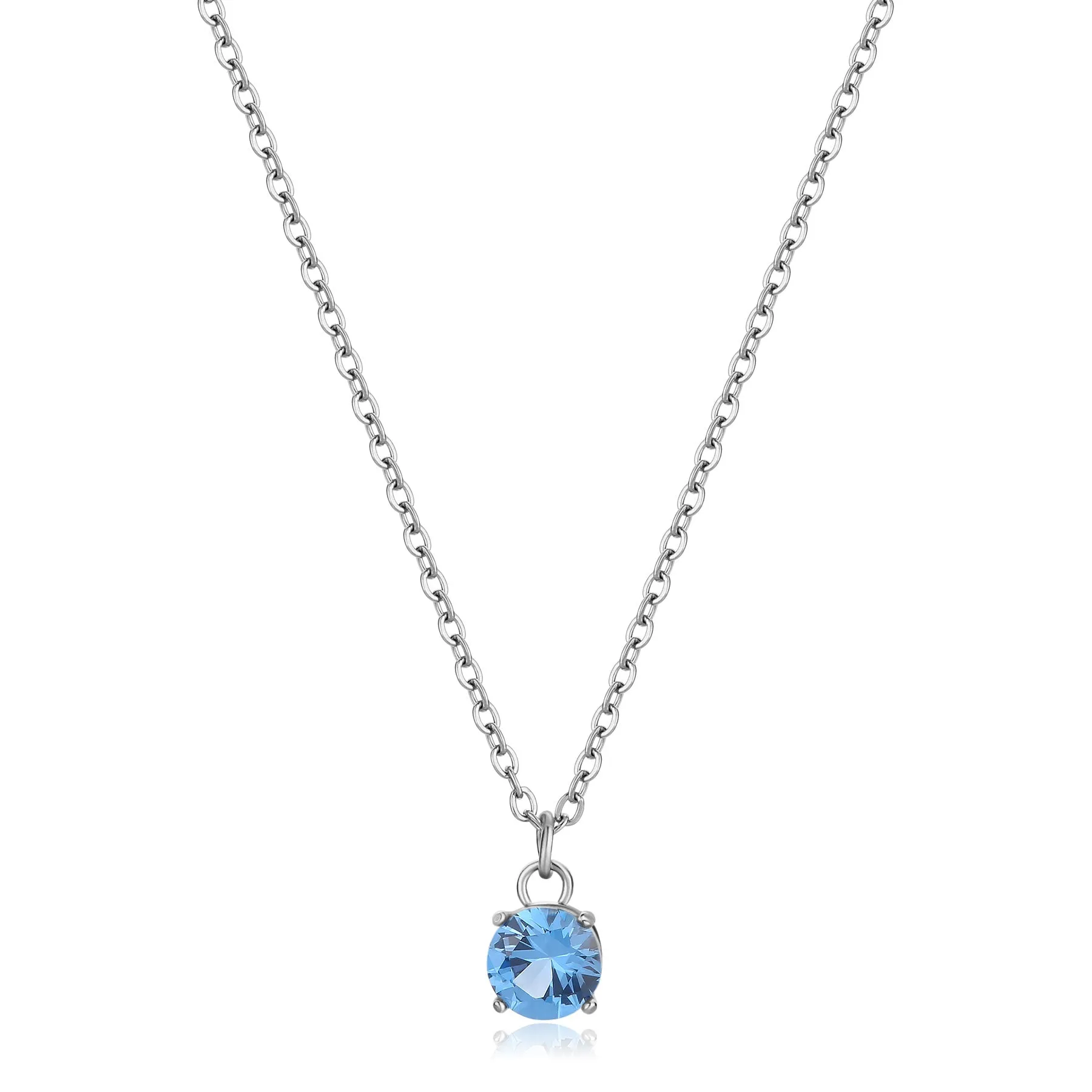 COLLANA SAGAPÒ DAZZLY IN ACCIAIO CON PENDENTE CRISTALLO BLU - SDZ04
