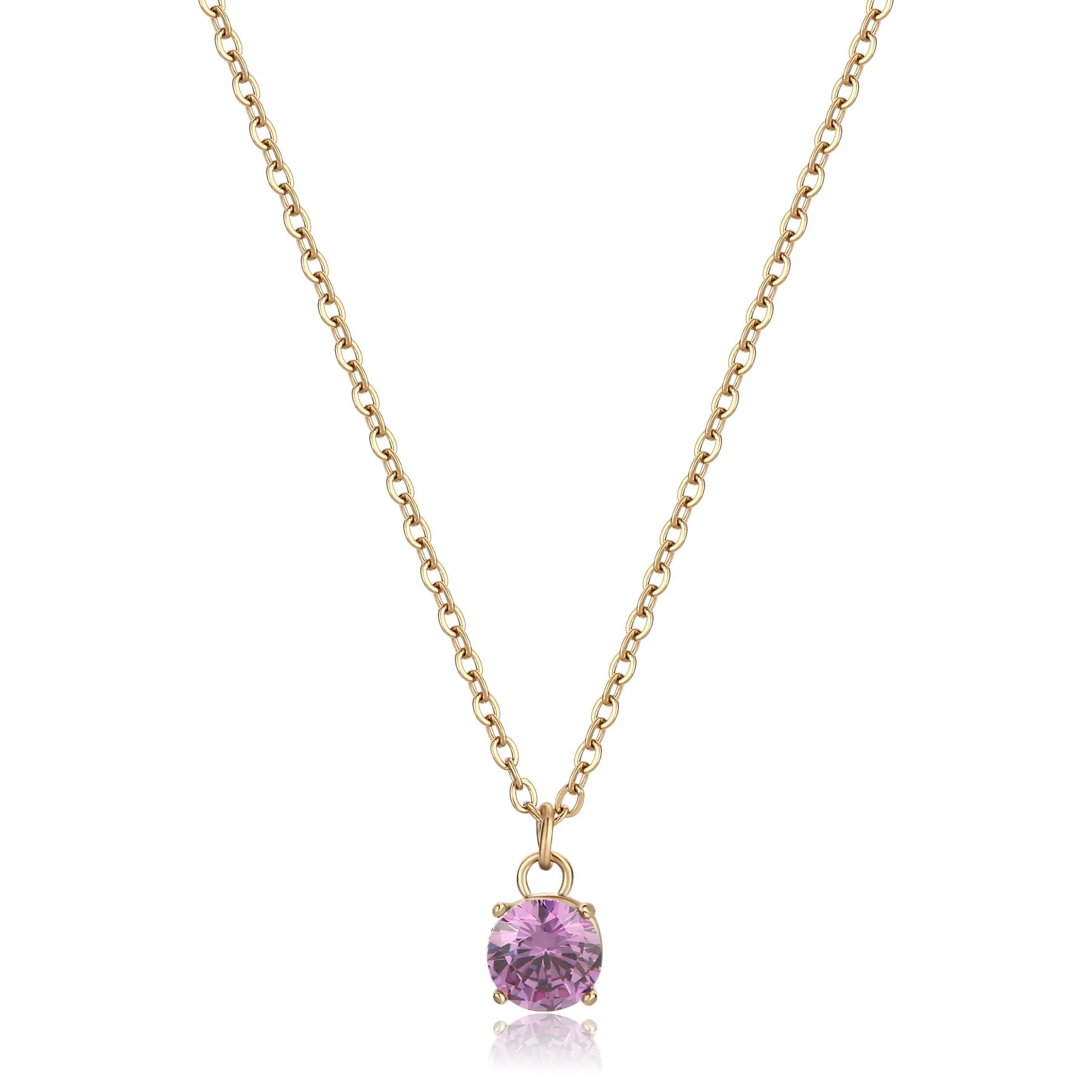 COLLANA SAGAPÒ DAZZLY PVD ORO CON PENDENTE CRISTALLO VIOLA - SDZ05