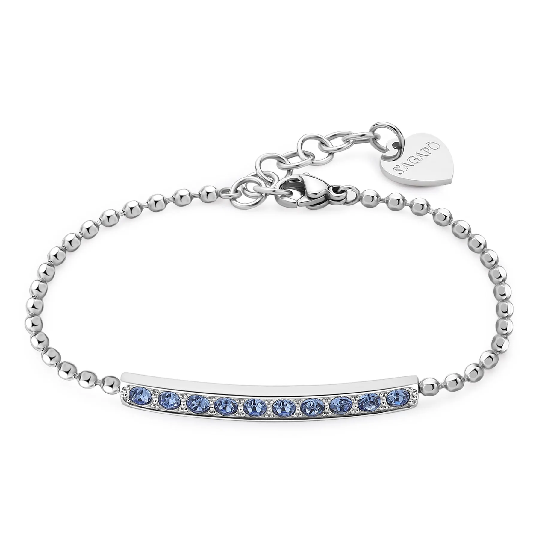 BRACCIALE SAGAPÒ DAZZLY IN ACCIAIO CON CRISTALLI BLU - SDZ14