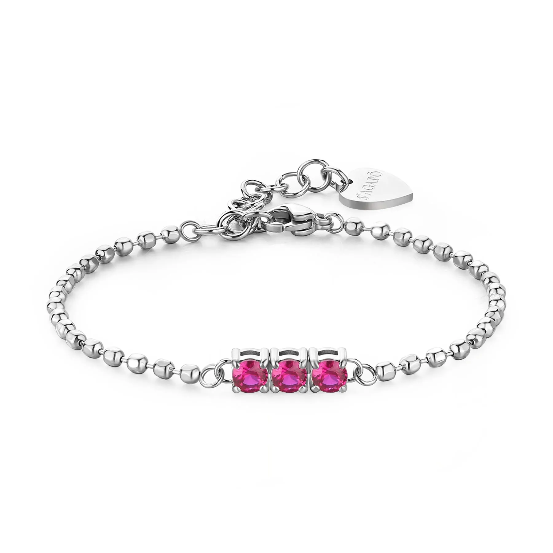 BRACCIALE SAGAPÒ DAZZLY IN ACCIAIO CON CRISTALLI FUCSIA - SDZ22