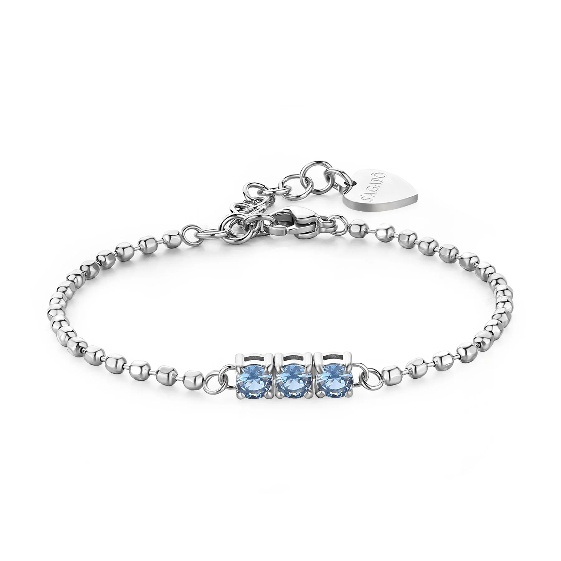 BRACCIALE SAGAPÒ DAZZLY IN ACCIAIO CRISTALLI BLU - SDZ24