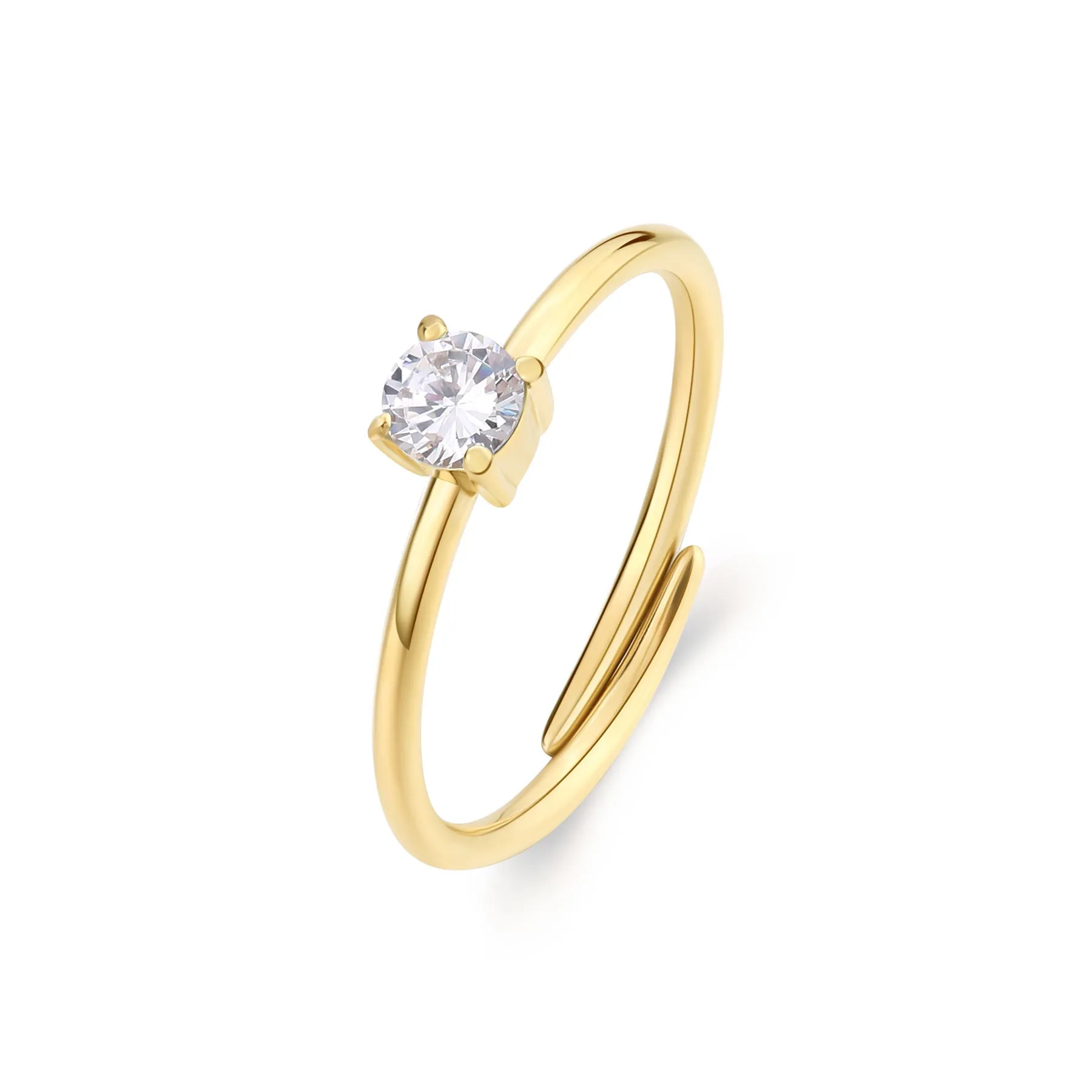 ANELLO SAGAPÒ DAZZLY SOLITARIO PVD ORO CON CRISTALLO - SDZ37