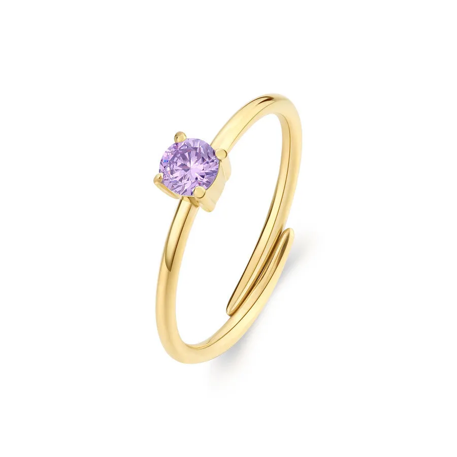 SDZ40 Anello S'AGAPò DAZZLY Dorato con cristallo color Violet