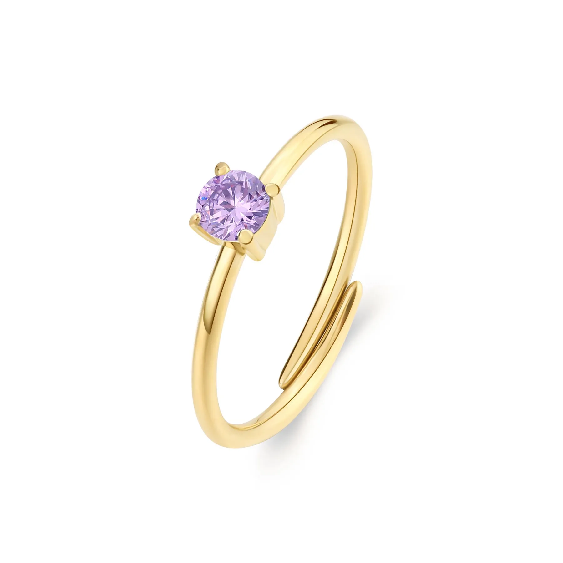 ANELLO SAGAPÒ DAZZLY SOLITARIO PVD ORO CRISTALLO VIOLA - SDZ40