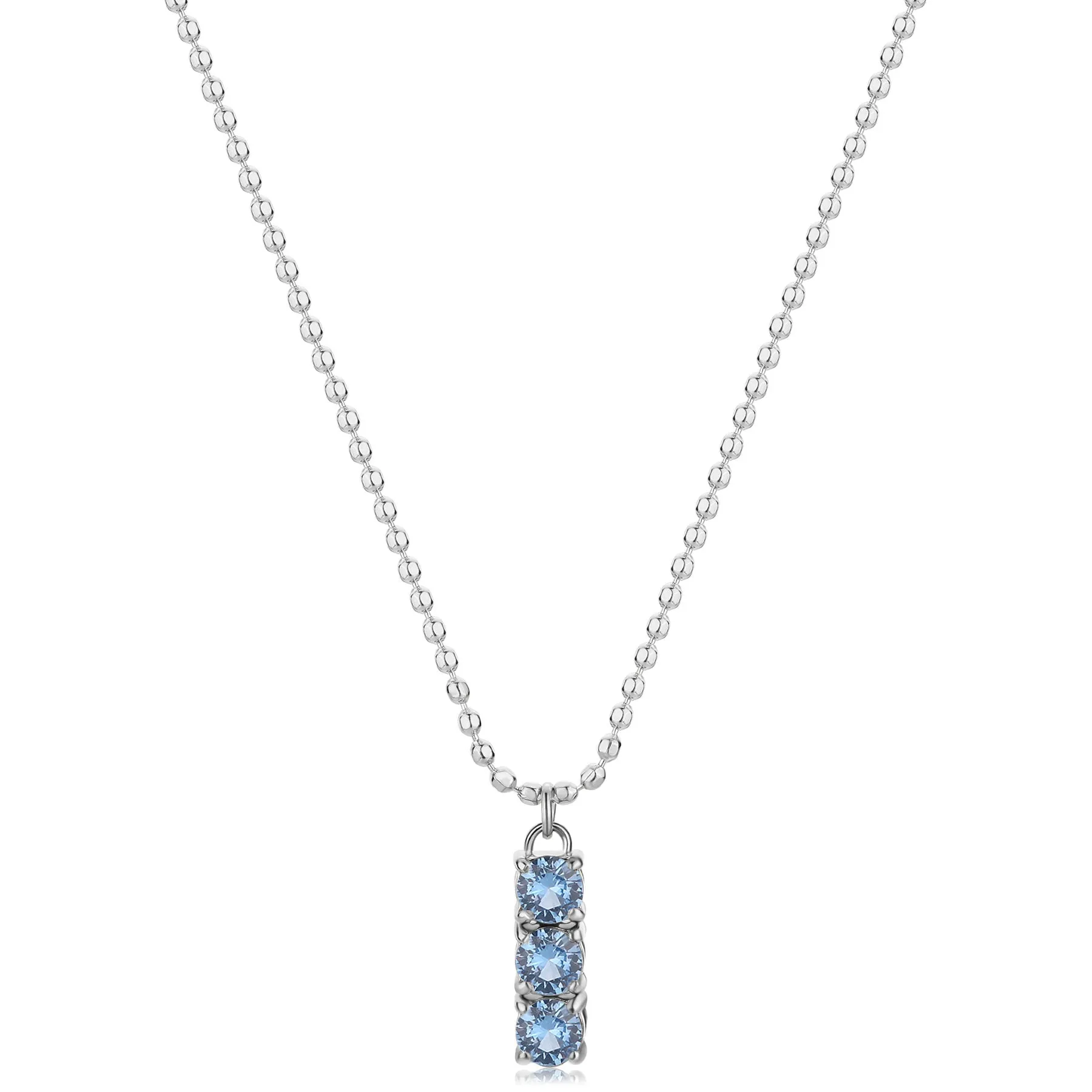 COLLANA SAGAPÒ DAZZLY IN ACCIAIO CON PENDENTE TRILOGY CRISTALLI BLU - SDZ41