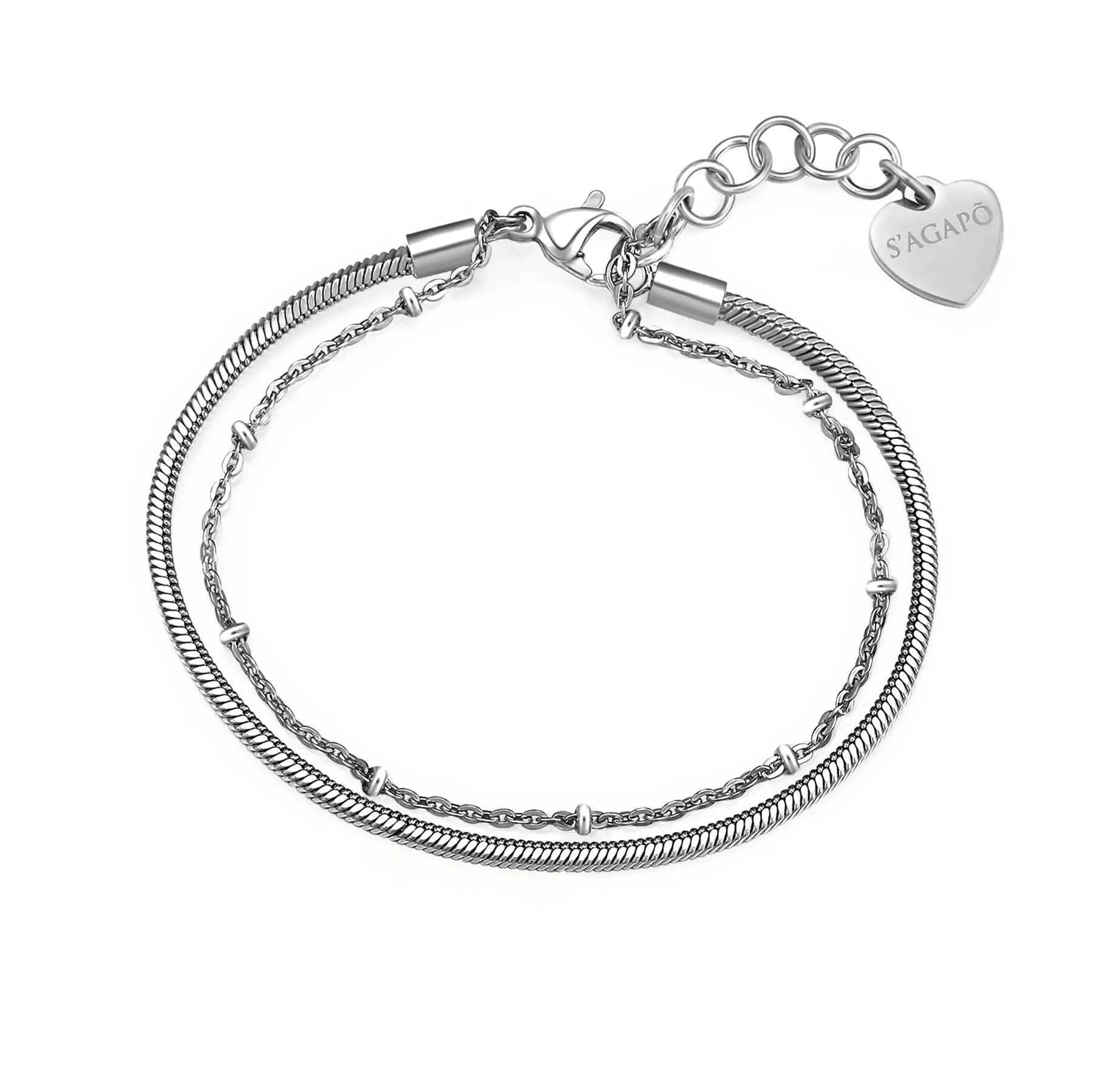 BRACCIALE SAGAPÒ CHUNKY IN ACCIAIO - SHK23