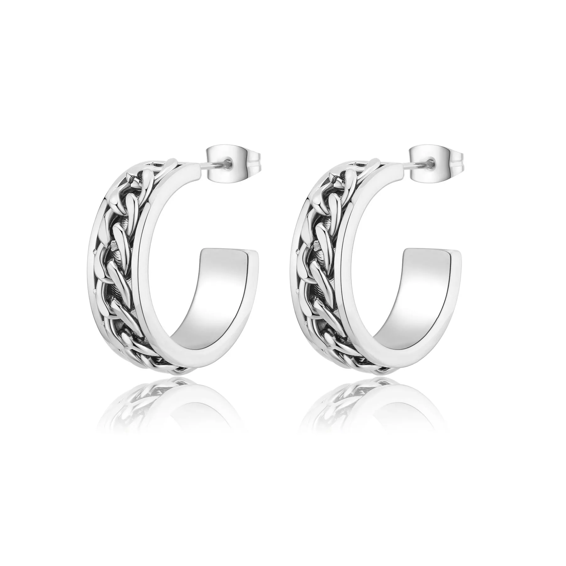 ORECCHINI SAGAPÒ CHUNKY BOCCOLE ACCIAIO - SHK41