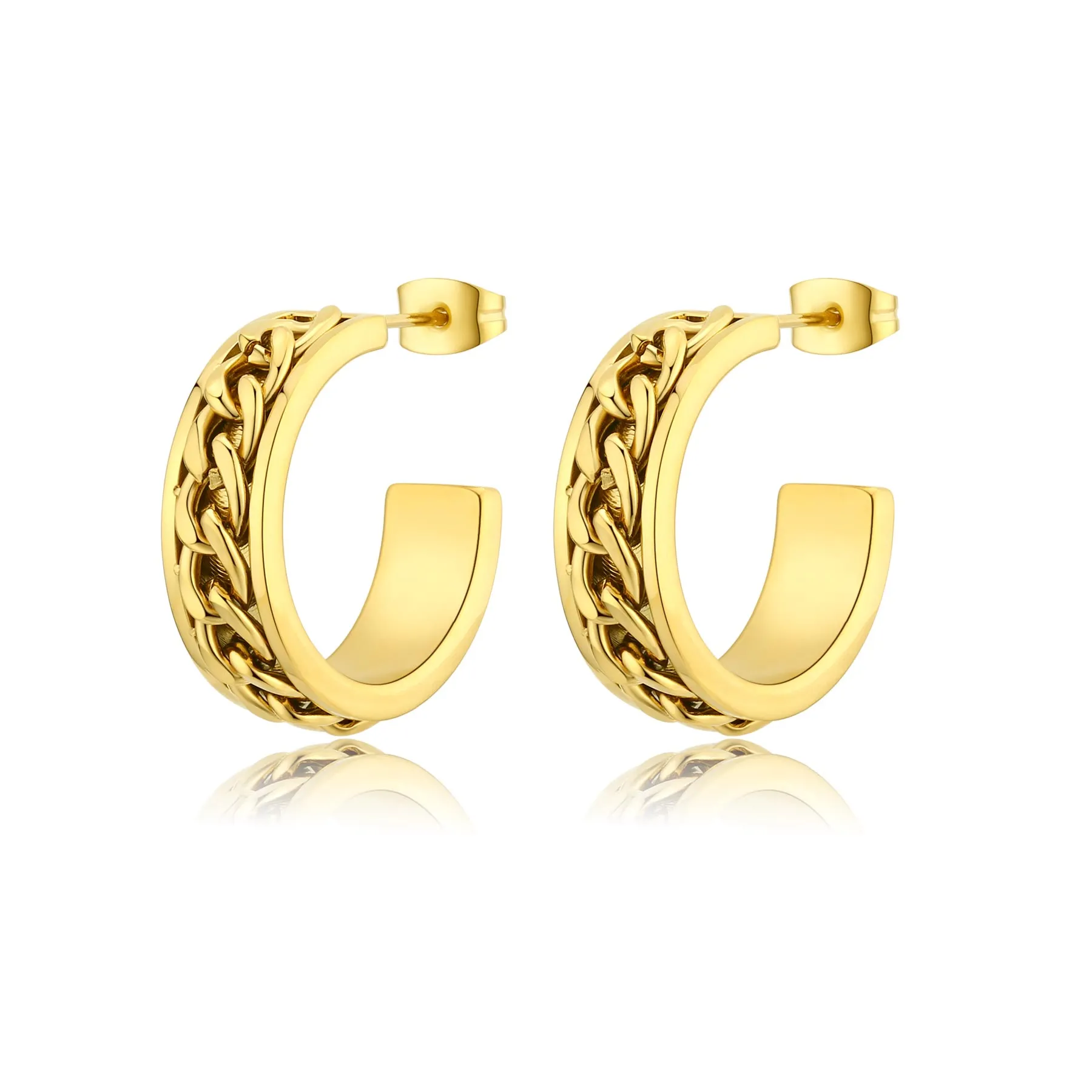 ORECCHINI SAGAPÒ CHUNKY BOCCOLE PVD ORO - SHK42