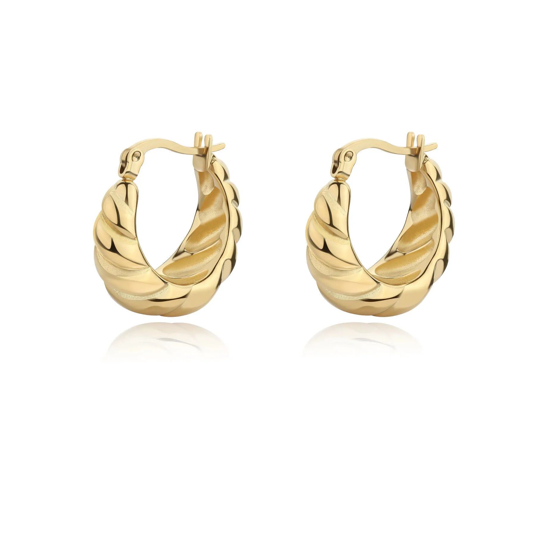 ORECCHINI SAGAPÒ CHUNKY BOCCOLE TORCHON PVD ORO - SHK60